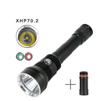 6800 Lumen Diving Flashlight Outdoor Super Bright XHP70 Diving Flashlight Scuba Diving Torch Light Equipment LED Flashlight