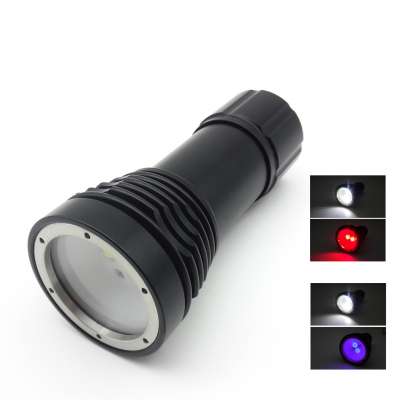 Professional High Quality White RED UV Light LED Torch Underwater Diving Flashlight Lamp