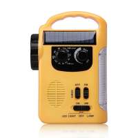 Portable AM FM solar LED lantern emergency dynamo hand crank radio with torch and mobile charging