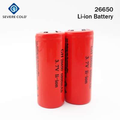 lithium/li-ion battery Ultrafire 6800mAh 3.7V rechargeable battery High Drain 26650 battery